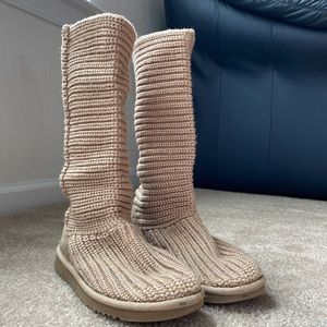 Tan Crochet UGG boots